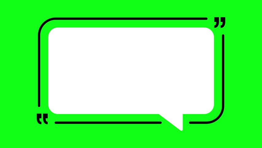  Simple Quote Box Animation on Green Screen Background in 4K, Chat Bubble Video Overlay for Social Media, Messaging UI, and Text Highlight, quote box or message box on Transparent Background