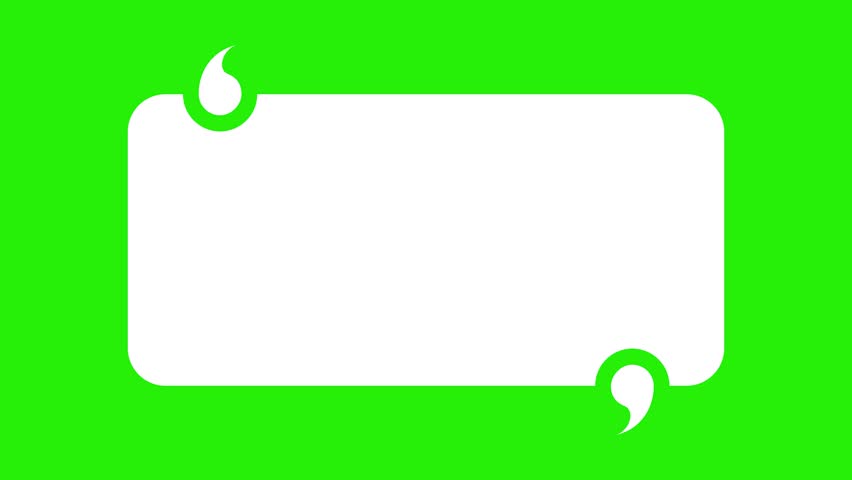  Simple Quote Box Animation on Green Screen Background in 4K, Chat Bubble Video Overlay for Social Media, Messaging UI, and Text Highlight, quote box or message box on Transparent Background
