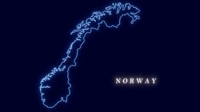 Abstract futuristic neon norway outline map animation 4K - Powered by Shutterstock - Get 15% off with code: PIKWIZARD15