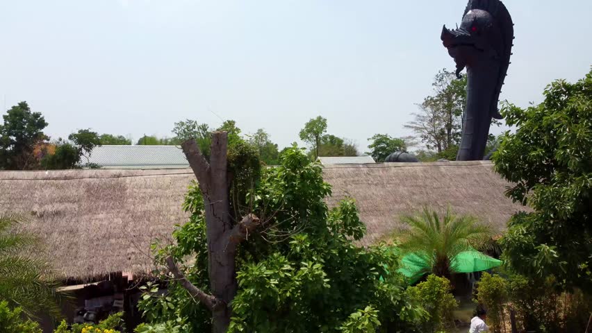 “Aerial View of Black Naga Statue in Chaiyaphum, Thailand”
