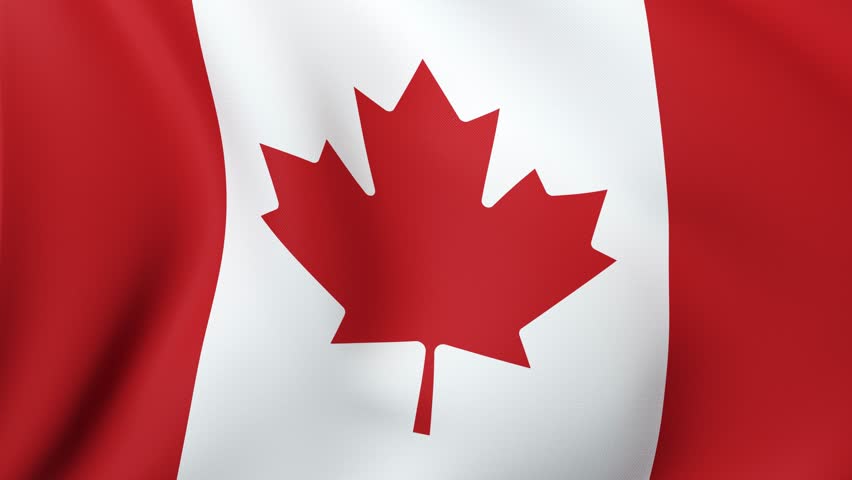 seamless canadian flag animation - 3D rendering looped animation - 4k, 60fps