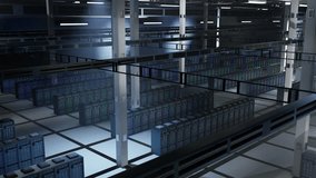 Dark data center operating massive datasets used in machine learning processes. Server farm mainframes operating computational hardware dedicated to processing AI workloads o. 3D Illustration - Powered by Shutterstock - Get 15% off with code: PIKWIZARD15