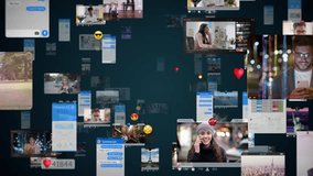 
Black Digital Background with Different Online Services. Visualization of Messenger Apps, Dating Profiles, Finance Wallet, Entertainment Viral Videos, Avatars, Emoji, Profiles. Metaverse. - Powered by Shutterstock - Get 15% off with code: PIKWIZARD15