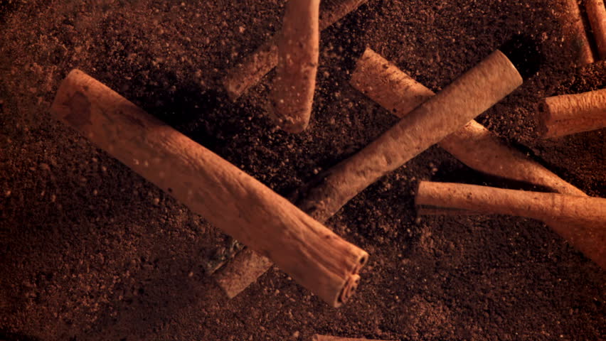 Cinnamon sticks. Filmed on a high-speed camera at 1000 fps. High quality FullHD footage