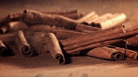 Cinnamon sticks. Filmed on a high-speed camera at 1000 fps. High quality FullHD footage - Powered by Shutterstock - Get 15% off with code: PIKWIZARD15