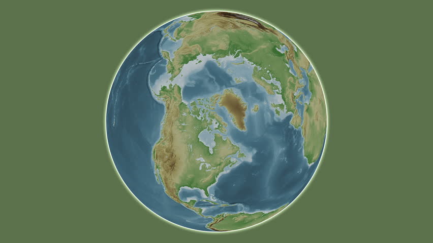 Baffin Island. Presentation of the location on a colored elevation map using centered two-step frame extraction in the Hudson Strait - Canada