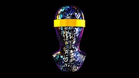 Looped animation of abstract graffiti-style statue bust with grunge, pop art, and neon elements. Urban collage with broken antique sculpture and rebellious street textures. - Powered by Shutterstock - Get 15% off with code: PIKWIZARD15