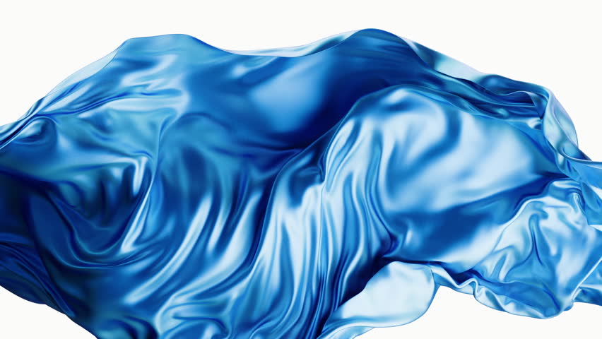 Flowing blue wave cloth background, 3d rendering. Motion graphic.