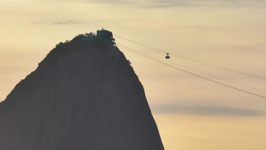 Aerial view of the Sugarloaf Mountain cable car.