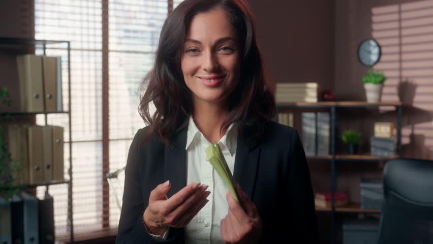 Happy Caucasian woman female girl wealth counting banknotes businesswoman bank dollars finance profit smelling stack of money sniff smell enjoy manager worker business office indoors rich earnings