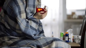 Sick Man Fatigue High Temperature. Seasonal Cold Home Treatment. Unhealthy Sick Flu Virus Illness. Unwell Illness. Sick Man Remedy Nasal Spray. Severe Cold  Suffering Flu ill Common Cold Symptoms  - Powered by Shutterstock - Get 15% off with code: PIKWIZARD15