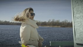 Early Spring Weather. Pleasant Day. Happy Woman Walking On Winter City Beach. First Sunny Days In Winter. Hair Flowing On Wind. Vitamin D And First Sun Rays In 
Spring Time. Flying Hair Enjoying Time. - Powered by Shutterstock - Get 15% off with code: PIKWIZARD15