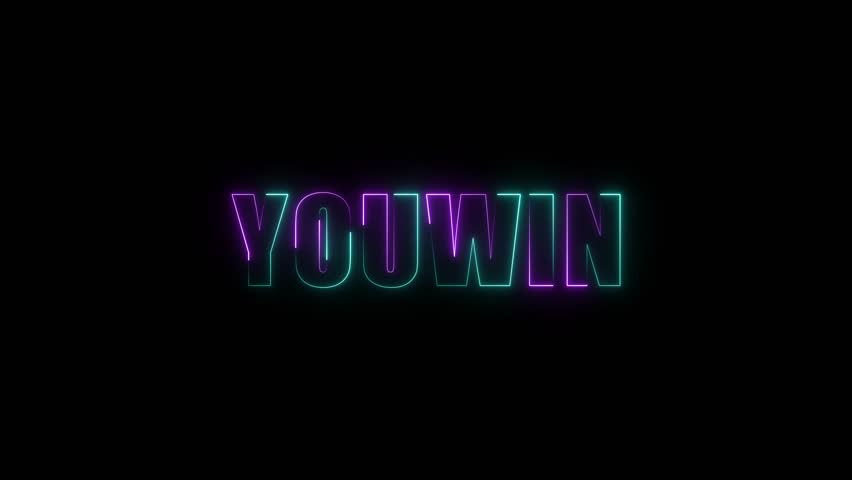 Animated You Win neon text effect for gaming screen. - Powered by Shutterstock - Get 15% off with code: PIKWIZARD15