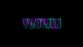 Animated You Win neon text effect for gaming screen. - Powered by Shutterstock - Get 15% off with code: PIKWIZARD15