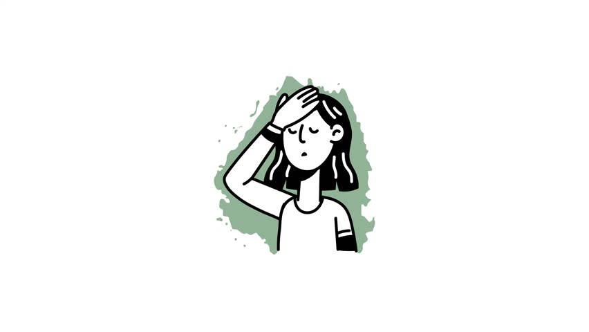A character giving facepalm reaction, hand drawn animated icon 

