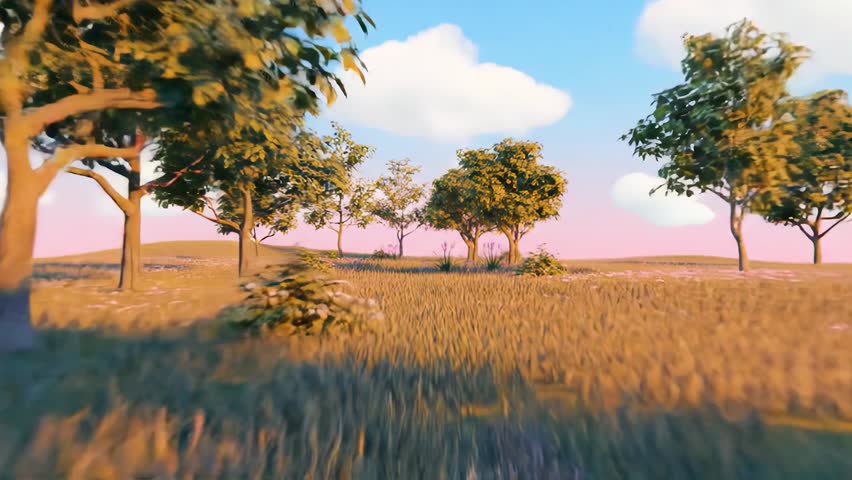 3d rendering of a beautiful flower field with a cloudy day for title