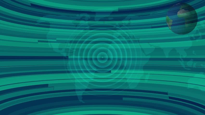 News studio. Newsroom Background for News Broadcasts. Blurred of studio at TV station .Blurred of studio at TV station. News channel design. News - Broadcast TV Studio cyan Screen Background.