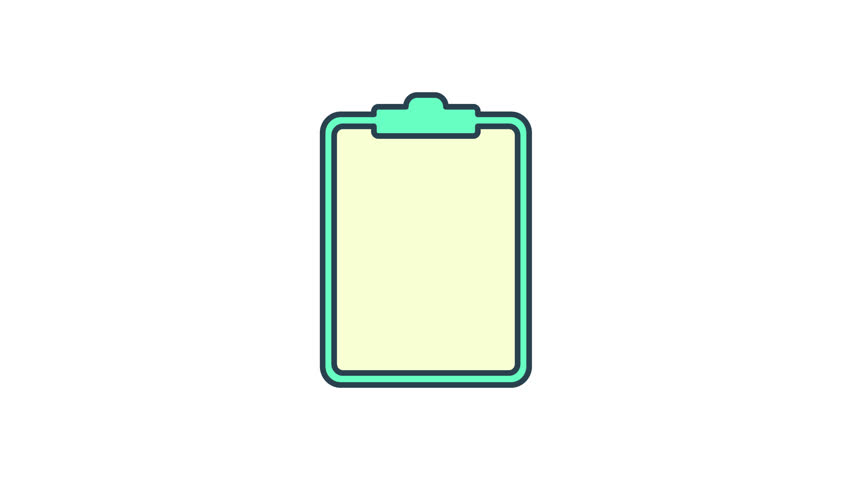 Checklist animation on isolated white background. Animation suitable for media reactions. 4K resolution video