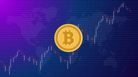 Bitcoin BTC crypto price going up market bullish spike uptrend candle stick technical analysis positive rebound animated footage - Powered by Shutterstock - Get 15% off with code: PIKWIZARD15