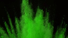 Super Slow Motion Shot of Color Powder Explosion Isolated on Black Background . Filmed on High Speed Cinematic Camera at 1000 fps - Powered by Shutterstock - Get 15% off with code: PIKWIZARD15