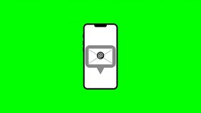Animated Email Notification with mobile phone, sign on green screen background 2d animation - Powered by Shutterstock - Get 15% off with code: PIKWIZARD15
