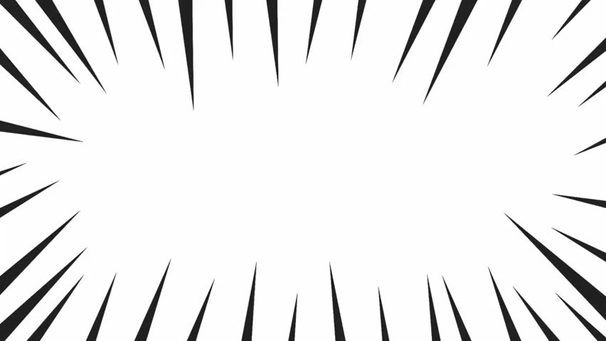 Black Anime Speed Line With Animation Loop Effect on White Background.