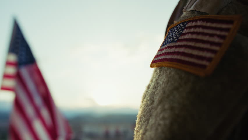 Memorial Day Celebrations Flag United States America And Soldier