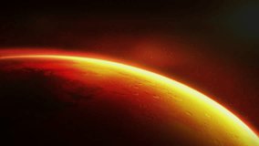 Planet Mars rotating in the solar system, showing craters and a red surface - Powered by Shutterstock - Get 15% off with code: PIKWIZARD15