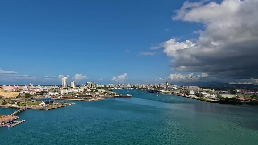 Clouds gathering over the port of San Juan, Puerto Rico.