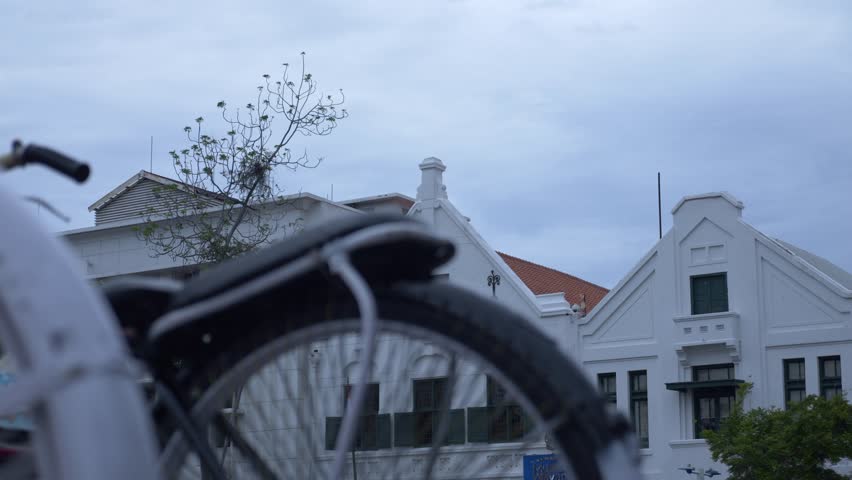 Dutch colonial buildings and European-style architecture in the old town of Batavia, Jakarta, Indonesia.
