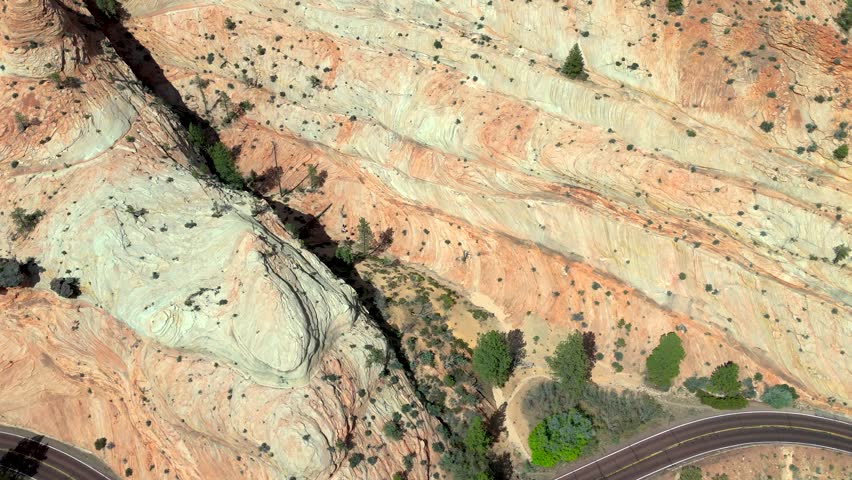 Aerial video over Zion National Park Utah USA