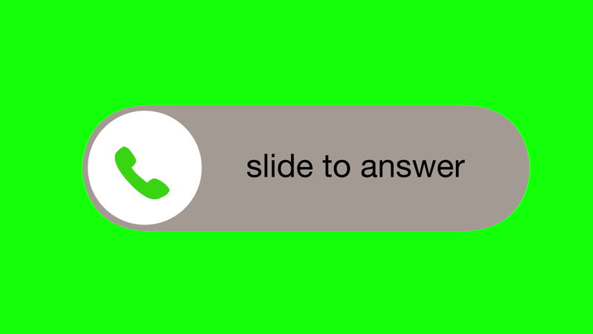 Phone call alert rejected red on slide to answer green screen animation