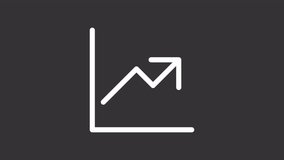 Chart growth ui icon white line animation. Financial graph, economics. Business stock, corporate. Increasing diagram animated user interface element on dark background. Transparent HD video - Powered by Shutterstock - Get 15% off with code: PIKWIZARD15