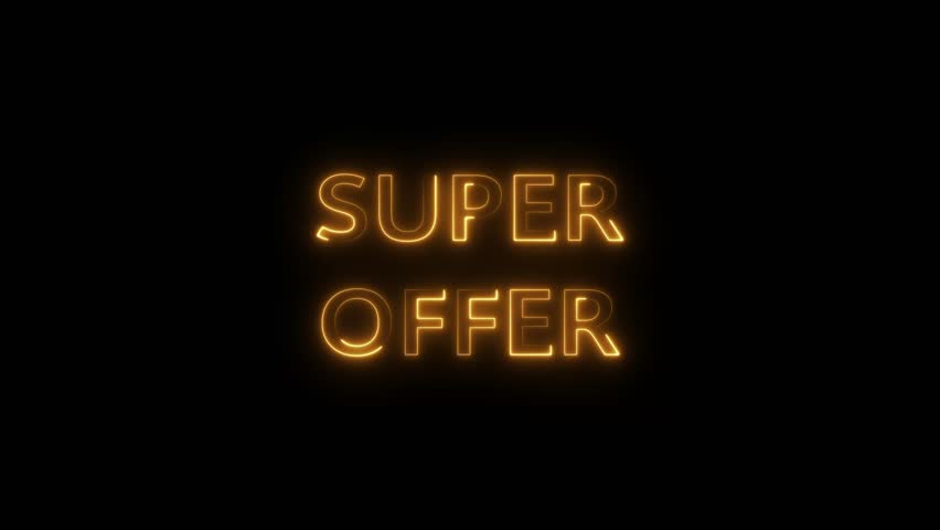 neon super offer glowing icon animation.Grunge rubber stamp with text Super Offer,vector illustration. .
