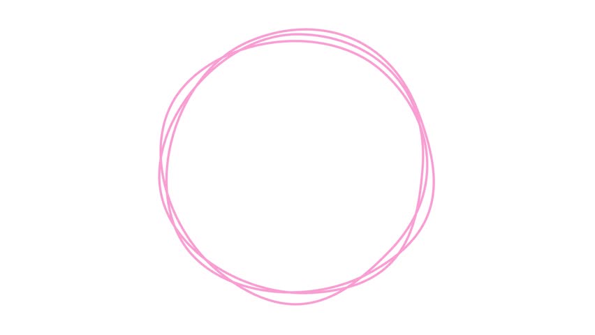 Animated pink circular frame spins. Linear symbol rotates. Сurve line circles. Copy space for text. Vector illustration isolated on white background.
