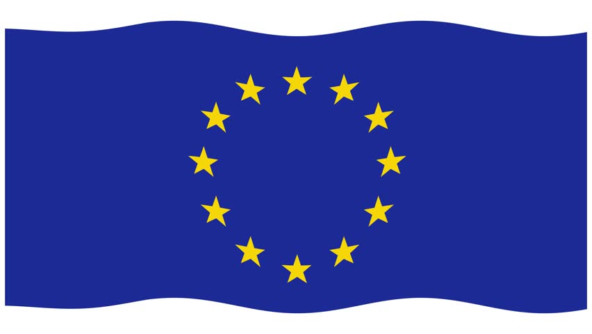 Animation of a candlestick chart overlay on the European Union flag, illustrating market trends with vibrant colors and fluid motion - Powered by Shutterstock - Get 15% off with code: PIKWIZARD15