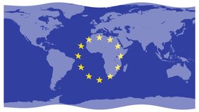 Animation of fluctuating line graphs over a world map with EU stars, highlighting economic trends and global finance - Powered by Shutterstock - Get 15% off with code: PIKWIZARD15