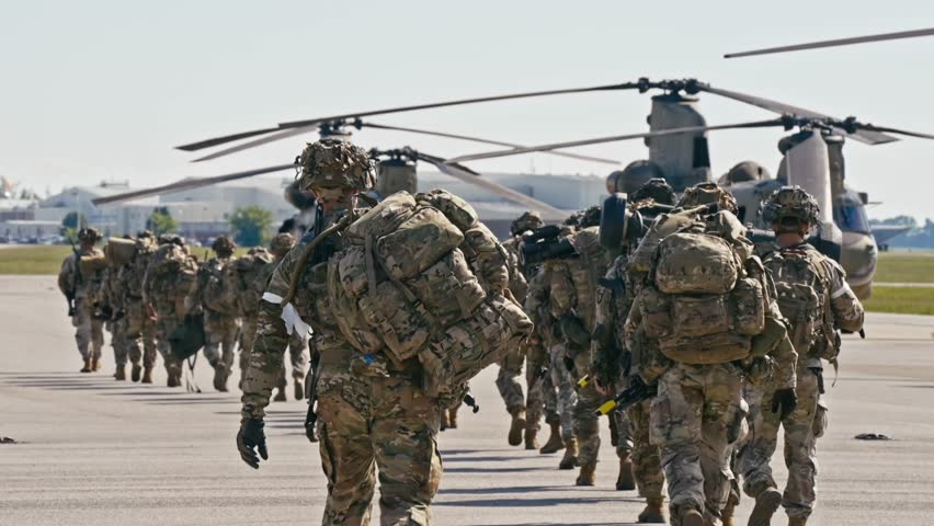 Paratroopers preparation for a large-scale