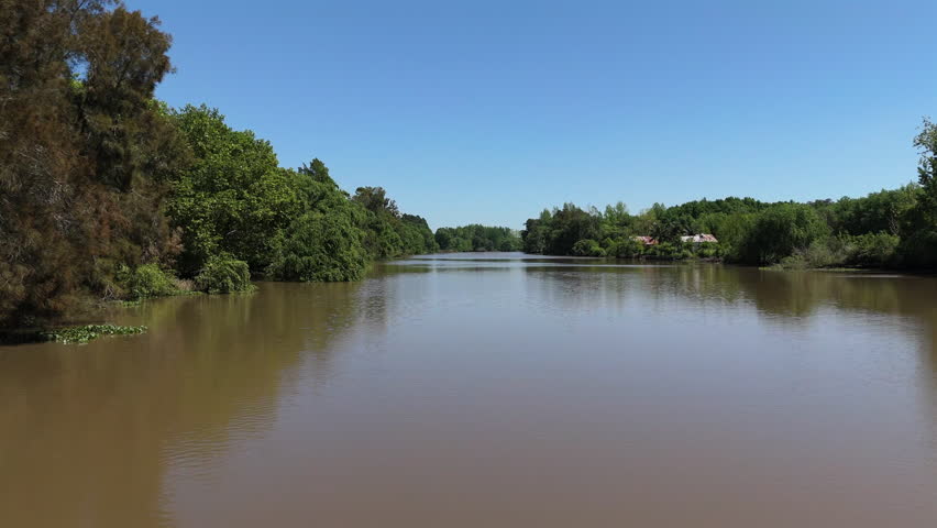 Navigation on Parana River Delta waterway, environmental conservation awareness