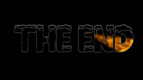 Stylized “THE END” text filled with a gold-yellow marble texture and dripping outline, placed on a black background - Powered by Shutterstock - Get 15% off with code: PIKWIZARD15