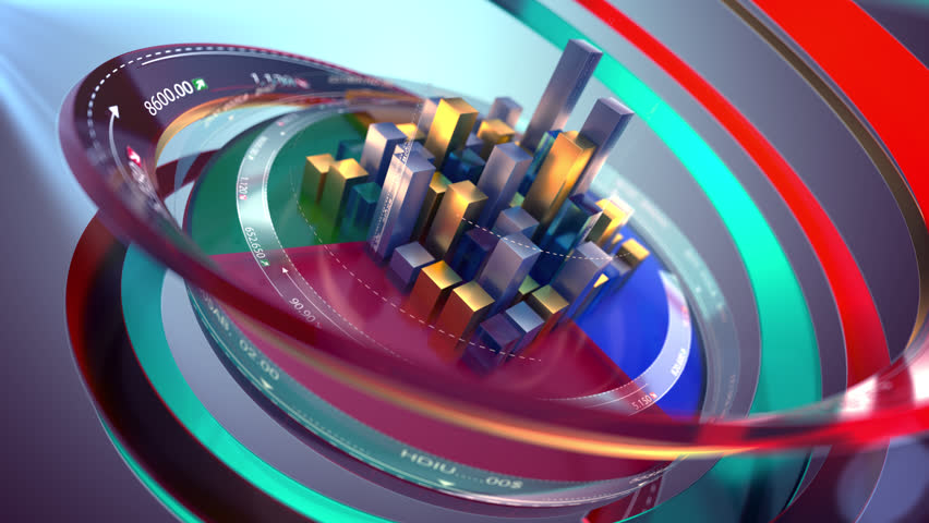 Finance Economic Video Loop video for broadcast or podcast. 3D motion graphics animation .