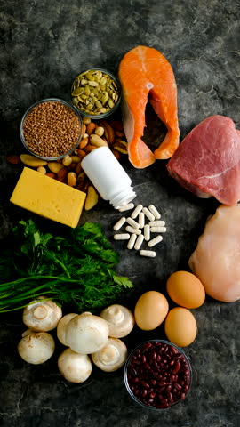 Foods contain zinc and selenium food. Selective focus.