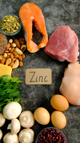Foods contain zinc food. Selective focus.