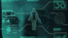 Modern cancer research medical human body scan male eyes doctor looking at hologram computer health future technology, Includes AI-generated art; all motion and editing manually created by contributor - Powered by Shutterstock - Get 15% off with code: PIKWIZARD15