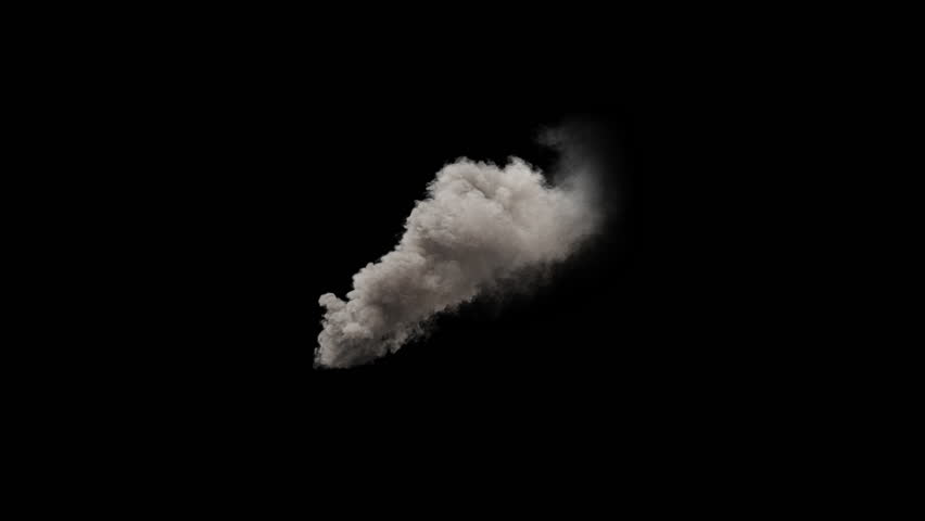 Looping smoke, distant column, 4k 24p, with green screen for transparent background