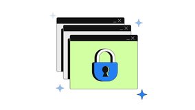 Access denied 2D onboarding ui animation. Security, privacy, user data protection. Sparkles browser windows popups with padlock animated cartoon flat concept metaphor 4K video isolated on white - Powered by Shutterstock - Get 15% off with code: PIKWIZARD15