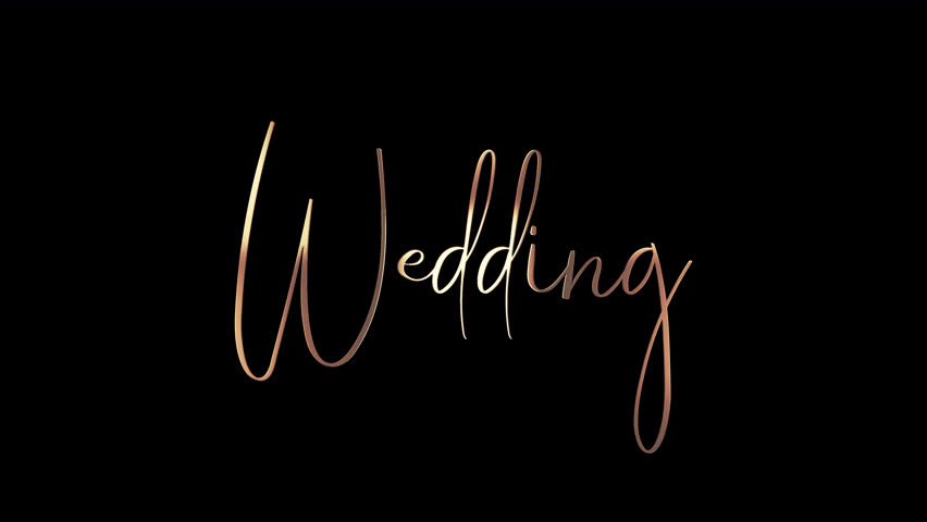 Loop animation Wedding gold text shine light motion title on black abstract background. promote advertising concept isolate using QuickTime Alpha Channel proress 444