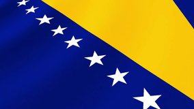 Bosnia and Herzegovina National Flag Waving in Wind, Close View, Isolated Background - Powered by Shutterstock - Get 15% off with code: PIKWIZARD15