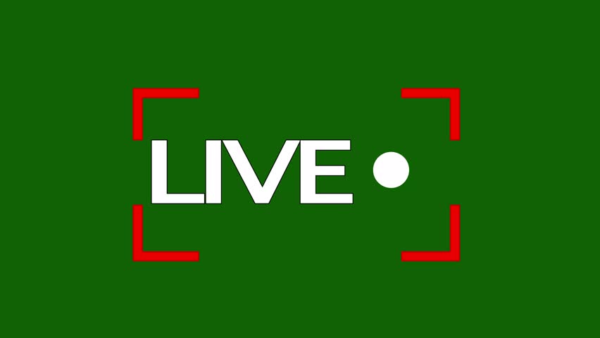 Abstract live Stream sign animation isolated on black background. Live button animation. Button of live streaming, broadcasting, online stream emblem. For tv, shows and social media live performances