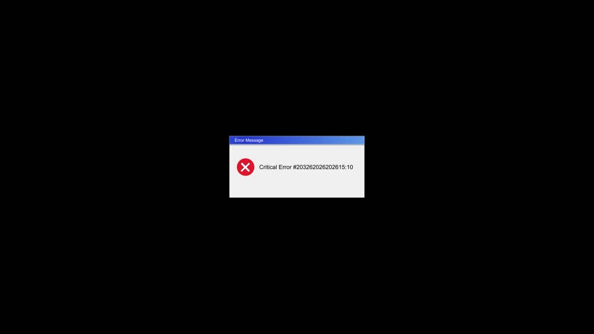 Critical error message pop-ups Critical Error windows on a computer screen, system crashes problems or digital failures. Perfect for technology, computing, or troubleshooting software bugs concepts.